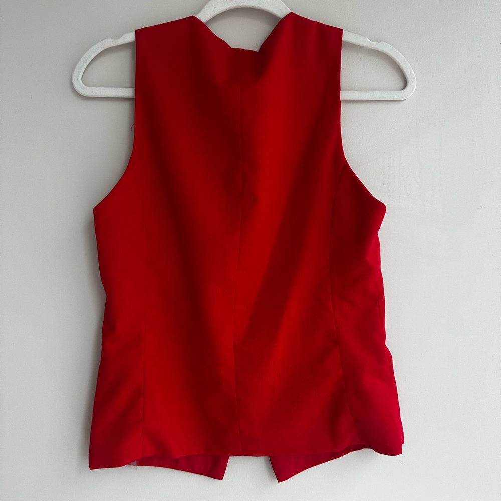 Mimosa Red Linen Vest Top Small - Picture 2 of 2